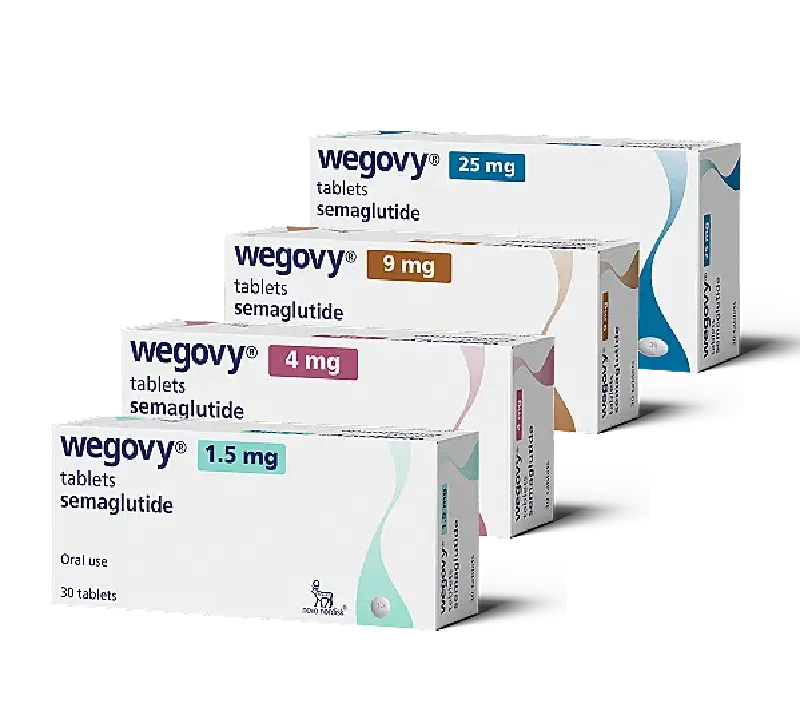 Wegovy weight loss pills in hand